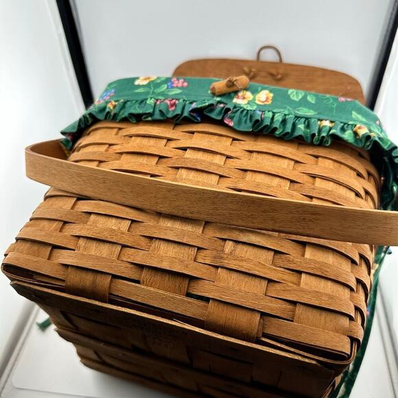 Longaberger 1990 Hostess Brown Remembrance Basket Liner Set Medium - Picture 3 of 9